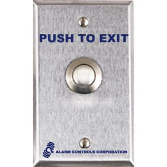 Alarm Controls TS-12 Vandal Resistant Request-to-Exit Station, 3/4" Push Button, Single Gang, 430 Stainless Steel