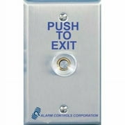 Alarm Controls TS-16 Request-to-Exit Station with Pneumatic Timer, 1/4 Push Button, Single Gang, 430 Stainless Steel
