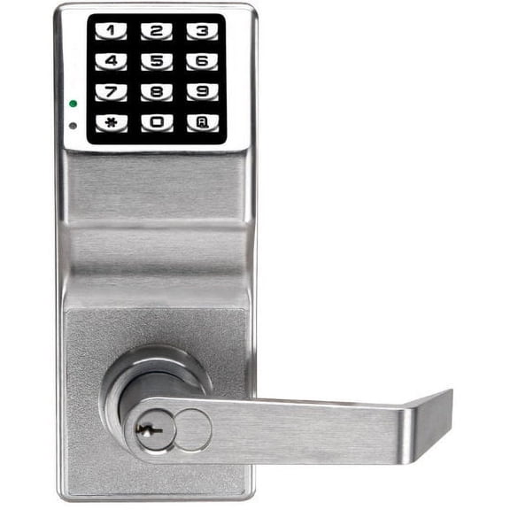 Alarm Lock DL2700IC US26D Trilogy Electronic Digital Lever Lock with Interchangeable Core for Best Prep Satin Chrome Finish
