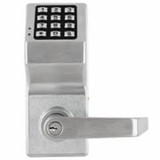 Alarm Lock Weather Resistant Trilogy Electronic Digital Lever Lock, Satin Chrome