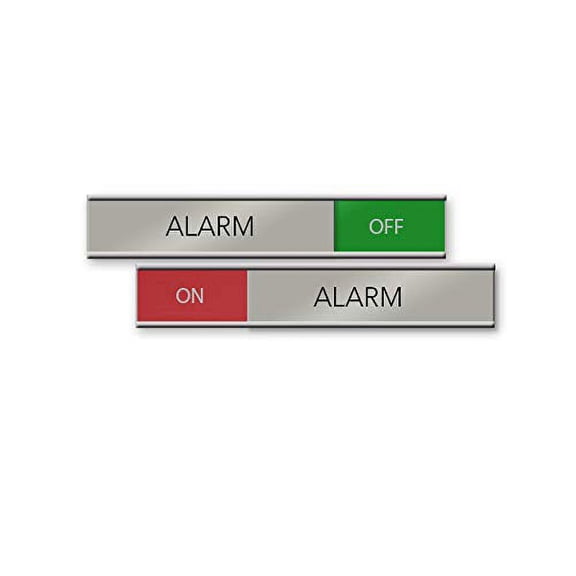 Alarm On/Off Slider Nameplate and Sign (Red/Green, 6 x 1)
