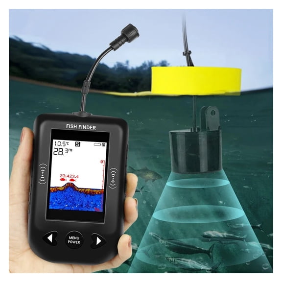 Alarm Portable Sonar Fish Finders Sonar Coverage Echo Sounder Alarm Transducer Lake Sea Fishing ,Clear Depth Display
