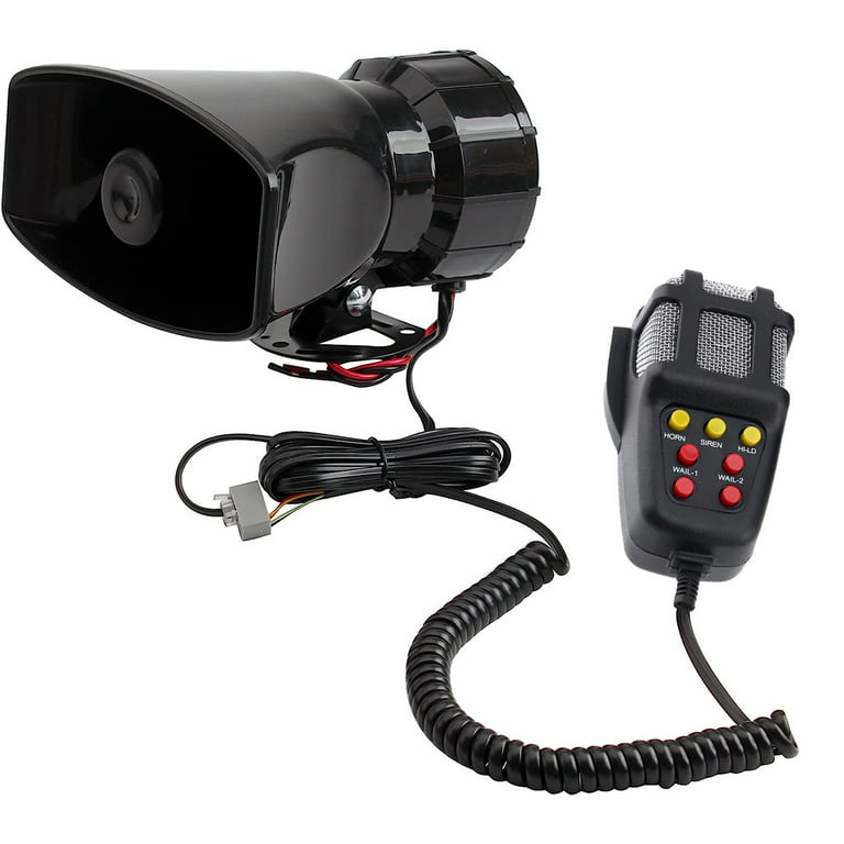 Alarm Siren Horn with Mic PA Speaker System, Powerful 100W Siren