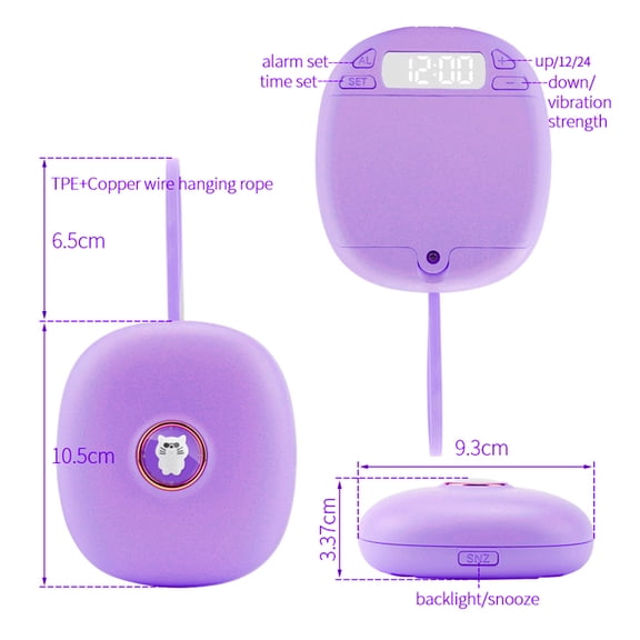 Alarm clock,Alarm Clock Cute Mute Mute Led Creative Cute Silent Vibration Alarm Creative Cute Twirltide Qisuo Purple Clock Eryue Silent Huiop Purple