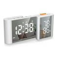 thumbnail image 1 of Alarm clock,Display 70 Dual Alarm Modern Decor Led Display With Channel Radio Dimmable Clock 6'' Date Week Month Mirror Alarm Radio Modern Temperature Display Alarm Clock Decor Wall Dual, 1 of 7