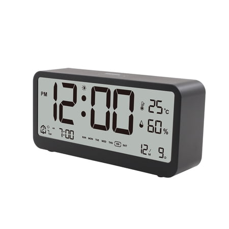 Alarm clock,Modes Week Date Adjustable Temperature Alarm Month Display 12/24h Snooze Alarm Clock 8001-en Clock Led Week Date Month Dual Alarms Modes Clock With Dual Clock Led Adjustable
