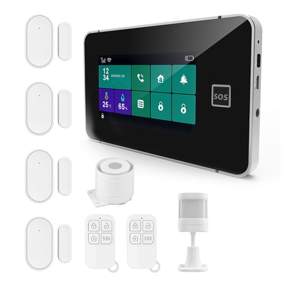 Alarm kit,Wifi Alarm By - Piece Kit Sos -theft Screen Diy Panel - Alarm Kit Alarm With Kit Temperature Alarm Pir Panel - Temperature And Display Pir - Alarm Temperature And - Sos Kit Screen