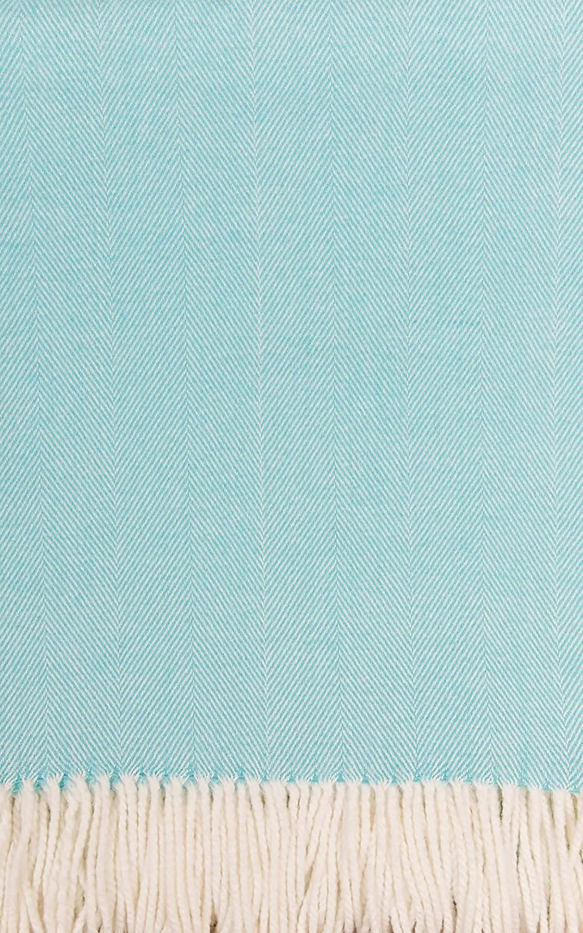 Alashan Cashmere Herringbone Throw Cotton Blend Soft Lightweight