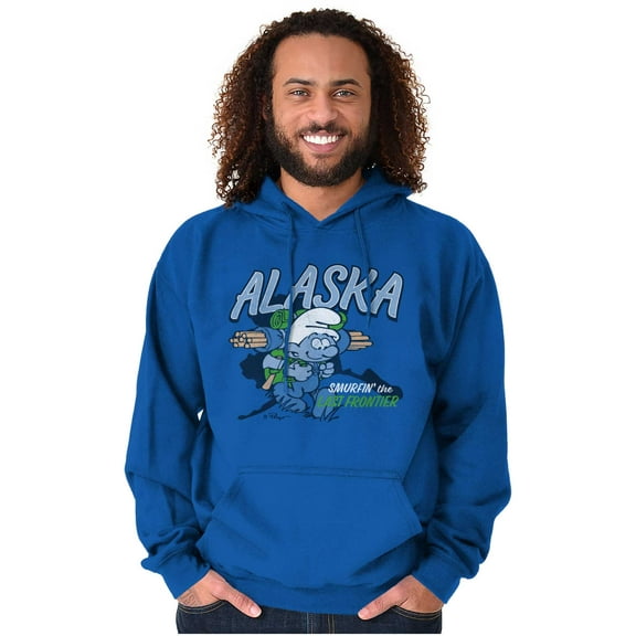 Alaska AK Last Frontier Smurfs Unisex Plus Size Hoodie Brisco Brands 3X
