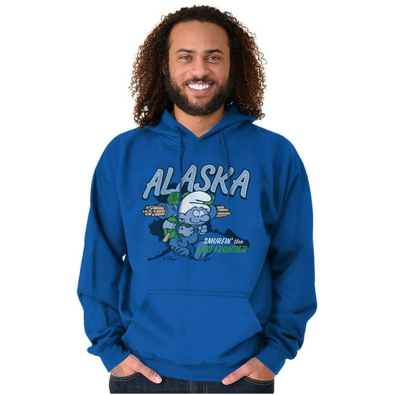 Alaska AK Last Frontier Smurfs Hoodie Sweatshirt Women Men Brisco Brands M