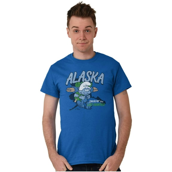 Alaska AK Last Frontier Smurfs Men's Graphic T Shirt Tees Brisco Brands 2X