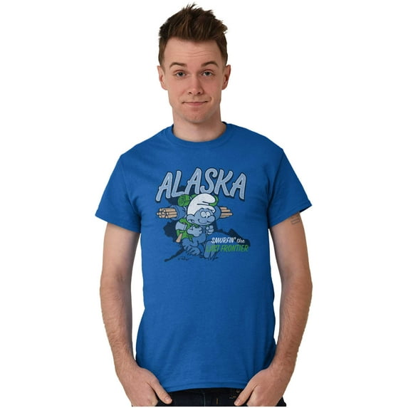 Alaska AK Last Frontier Smurfs Men's Graphic T Shirt Tees Brisco Brands M