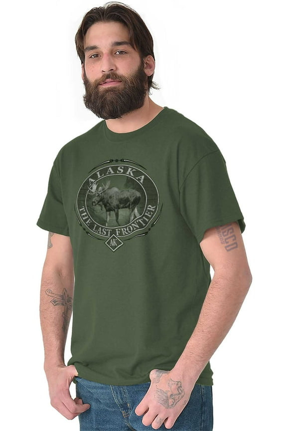 Alaska AK Rugged Mountain Moose Plus Size Crewneck Graphic Tee Shirt Brisco Brands 2X
