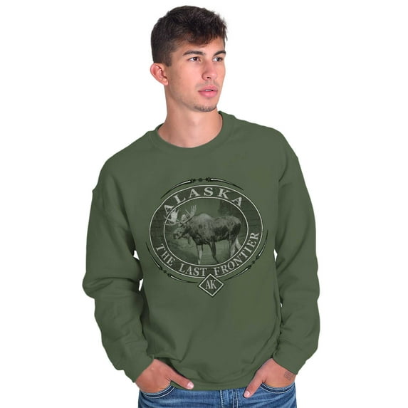 Alaska AK Rugged Mountain Moose Unisex Plus Fleece Graphic Sweatshirt Brisco Brands 3X