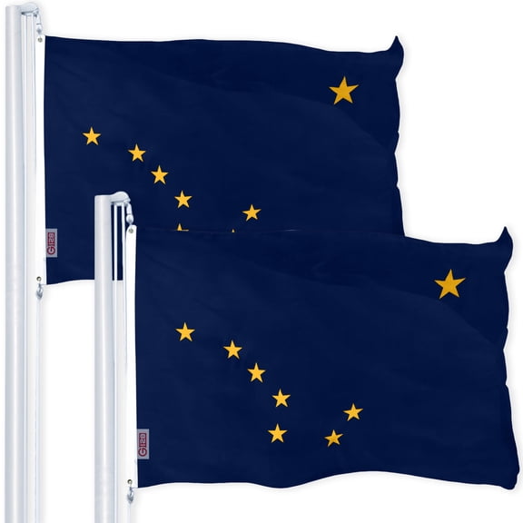 Alaska AK State Flag 3x5FT 2-Pack 150D Printed Polyester By G128