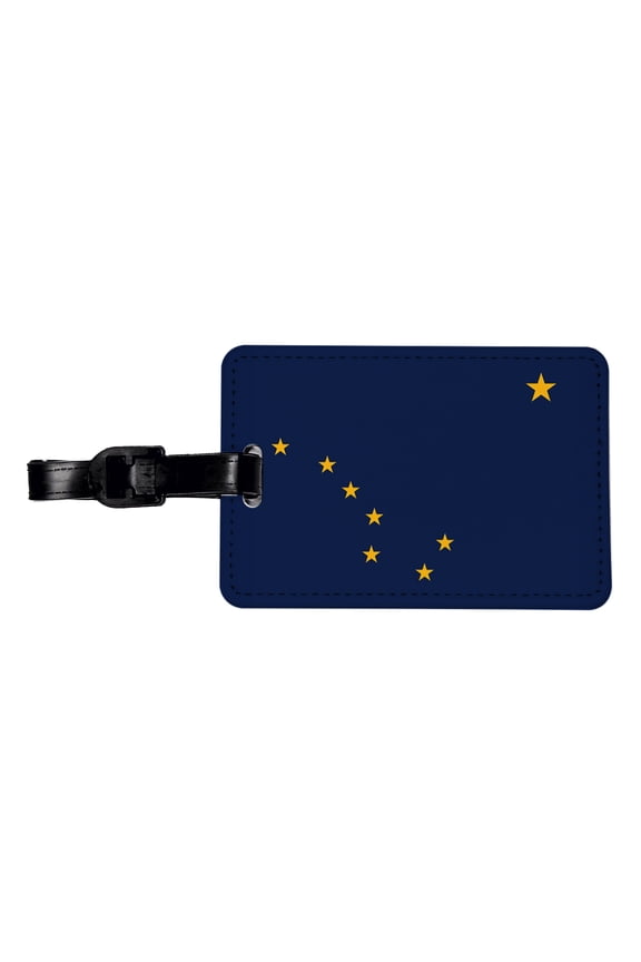 Alaska AK State Flag Faux Leather Travel Luggage Tag