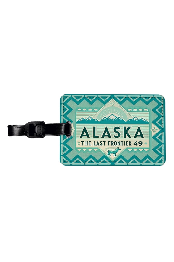 Alaska AK State The Last Frontier Travel Vacation Stamp Faux Leather Travel Luggage Tag