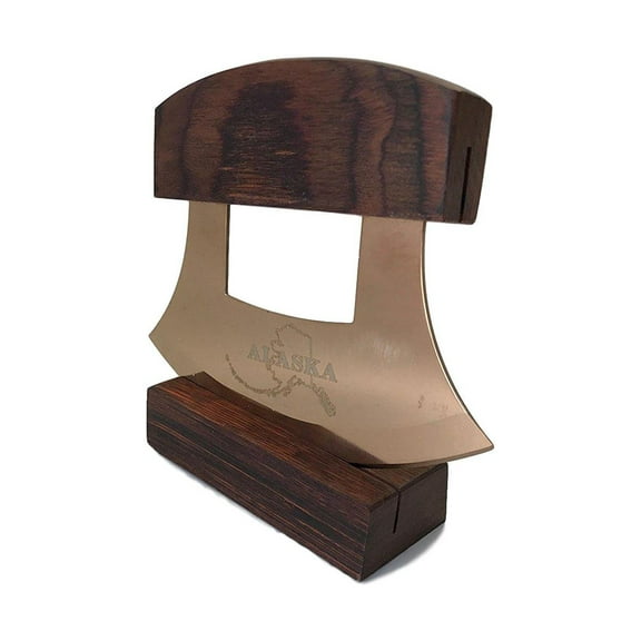 Alaska Alaskan Ulu Dark Wood Handle Copper Blade