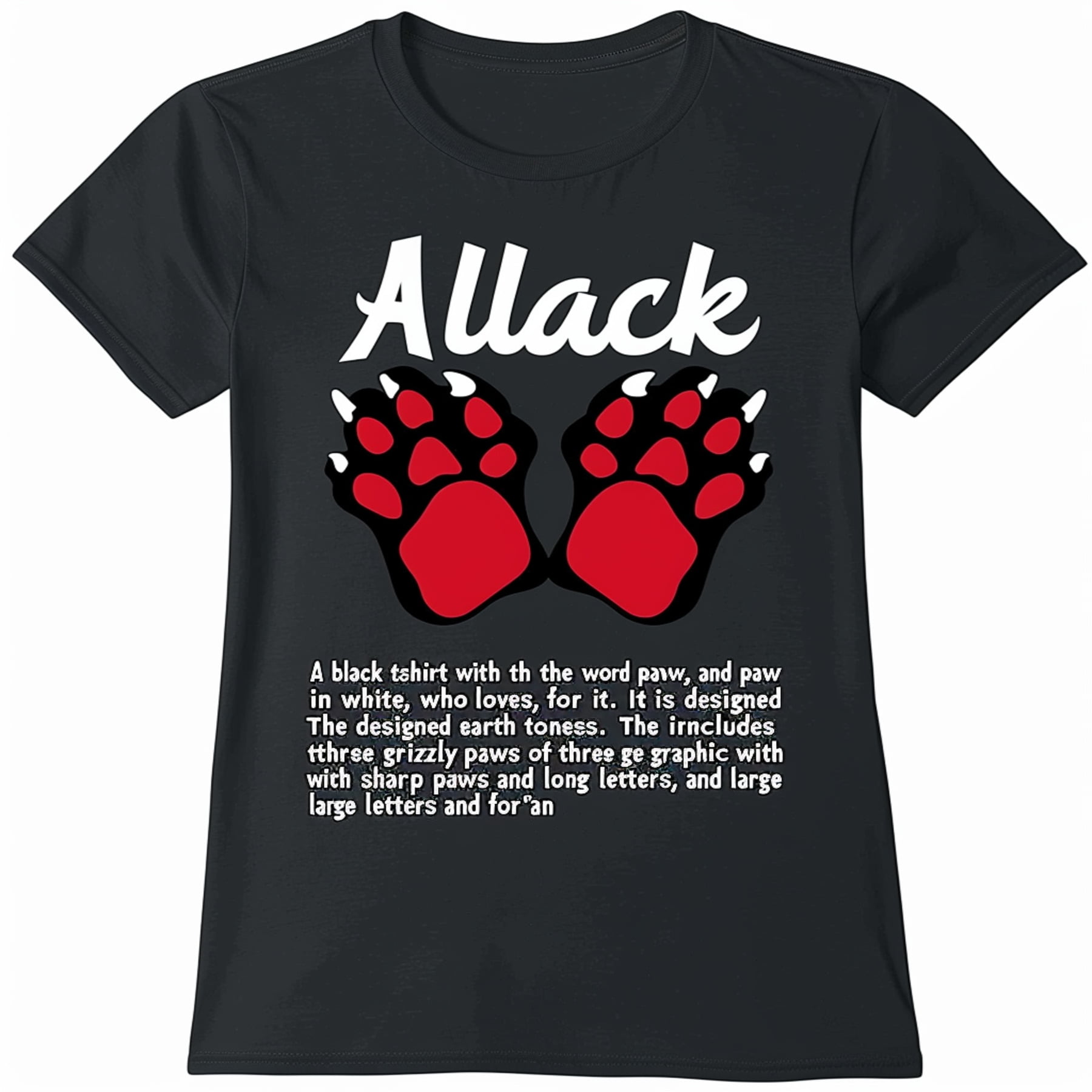 Alaska Bear Paw Print Black TShirt for NatureLoving Girls Grizzly Paws ...