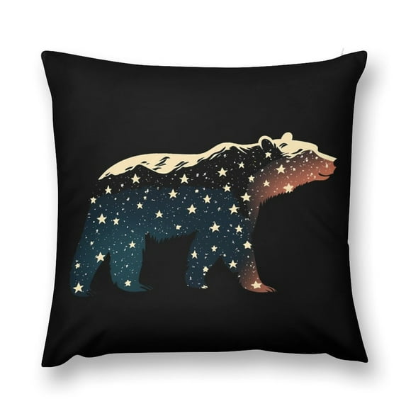 Alaska Bear Throw Pillow Cases Plush Pillow Cover Decorative Pillowcases Zipper Closure Cushion Covers for Couch Living Room Bedroom 16 "x16 "
