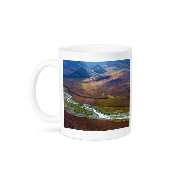 3drose, Alaska, Brooks Range, Arctic Nwr. Mountains and Ivishak River., 11oz Mug