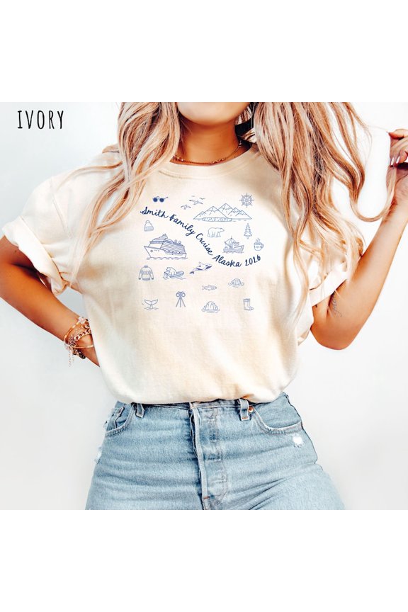 Alaska Cruise 2026 Shirt, Family Alaska Travel Tee, Minimal Line Art Cruise Graphic Shirt, Group Vacation Keepsake Top Comfort Colors Unisex Cotton T-Shirt, Size S–3XL