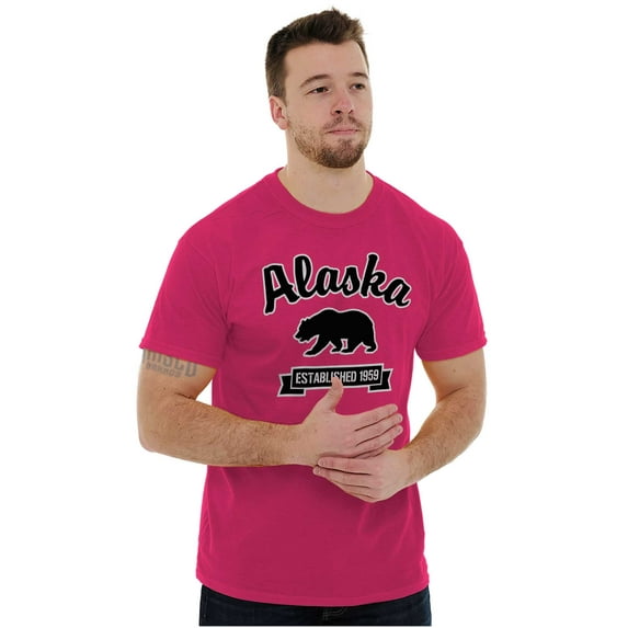 Alaska Cute Black Bear Souvenir Men's Graphic T Shirt Tees Brisco Brands L