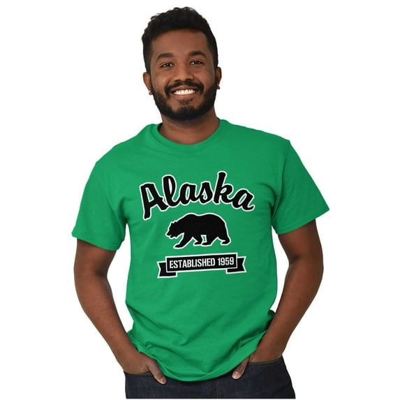 Alaska Cute Black Bear Souvenir Men's Graphic T Shirt Tees Brisco Brands L