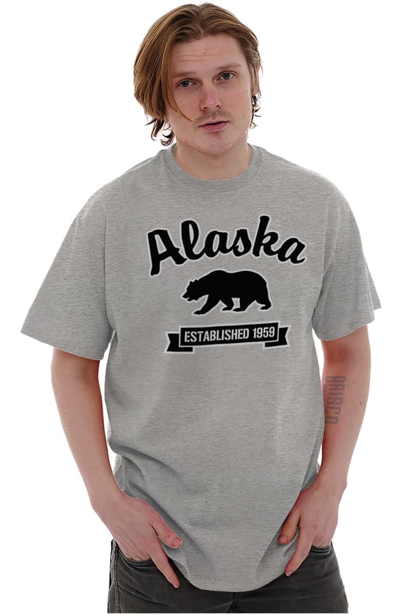 Alaska Cute Black Bear Souvenir Men's Graphic T Shirt Tees Brisco Brands L