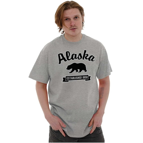Alaska Cute Black Bear Souvenir Plus Size Crewneck Graphic Tee Shirt Brisco Brands 4X