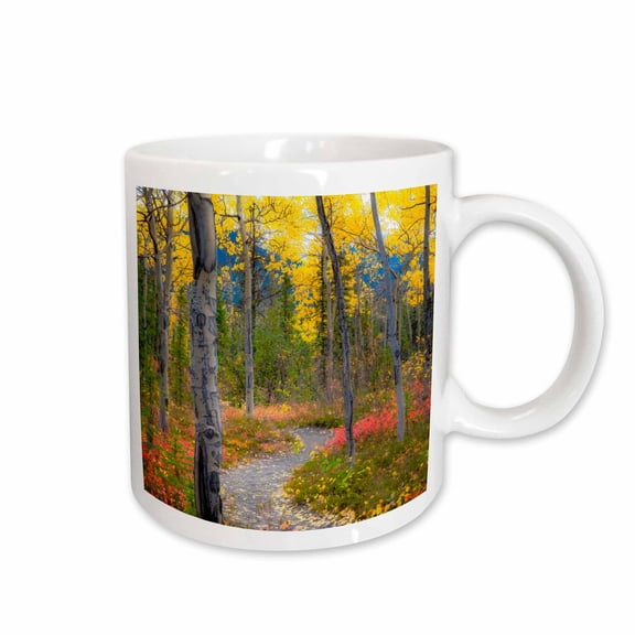 3drose, Alaska, Denali National Park. a Hiking Trail Through Fall Foliage, 15oz Mug
