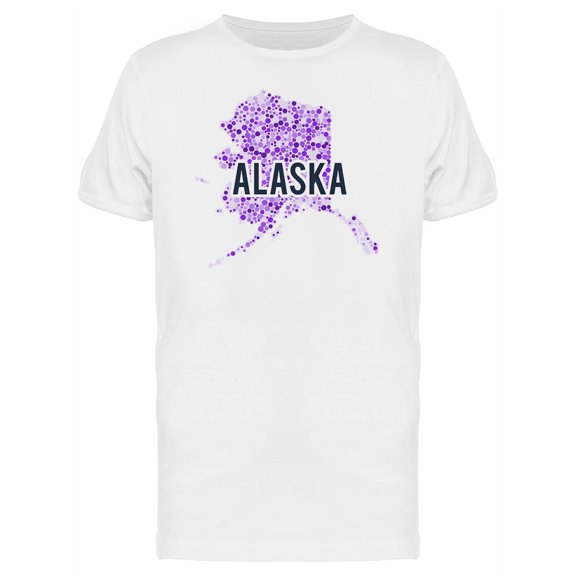Alaska Dotted Map Ts Tee Men's -Image by Shutterstock