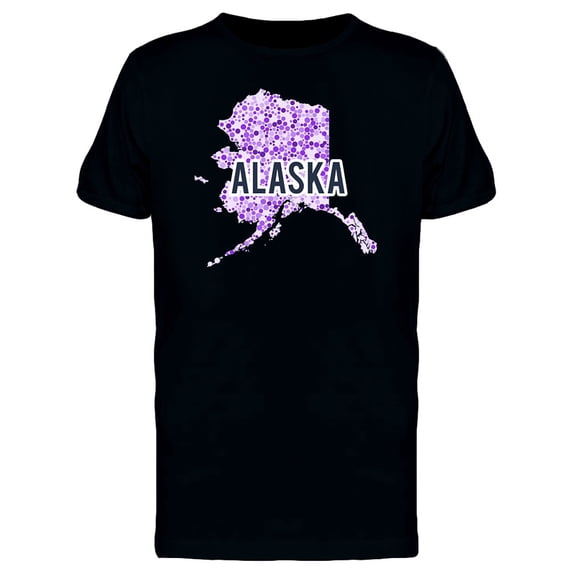Alaska Dotted Map Ts Tee Men's -Image by Shutterstock