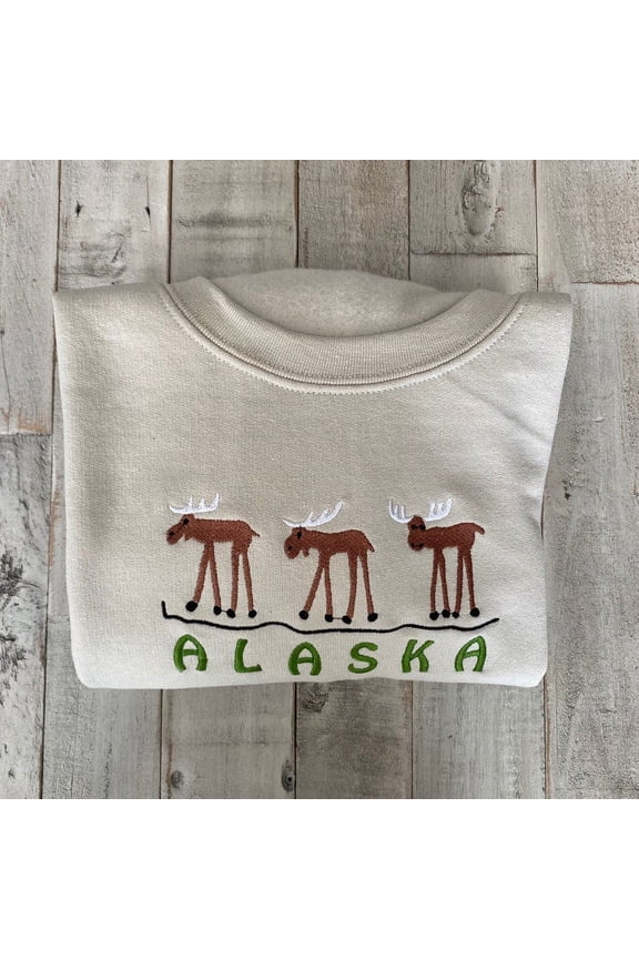 Alaska Embroidered Crewneck Sweatshirt