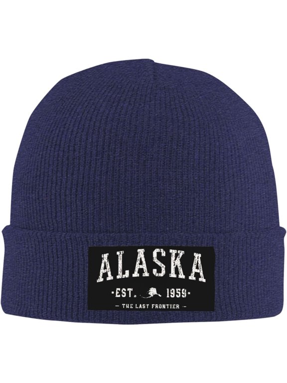 Alaska Est 1959 Beanie Hat Men Women Knit Hat Stocking Hat Slouchy Skull Cap Warm Hedging Cap Knitted Hat Black