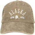 thumbnail image 1 of Alaska Est. 1959 State Map Souvenir Gift Men Baseball Cap Adults Vintage Washed Distressed Dad Cowboy Natural Summer Trucker Hat, 1 of 8