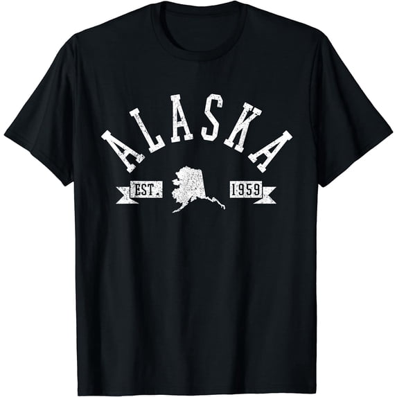 Alaska Est. 1959 The Last Frontier State Map Souvenir Gift T-Shirt