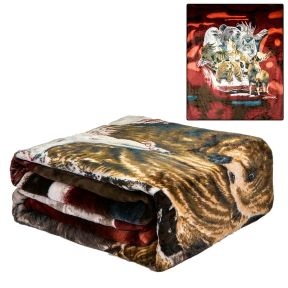 Alaska Favorites Flannel Blanket, QUEEN, 79"x 95", Lightweight Microfiber, Multi Purpose