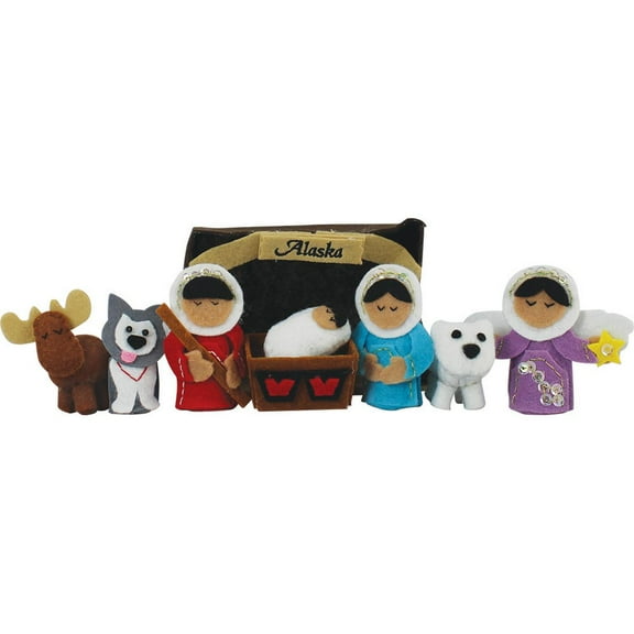 Alaska Felt Nativity 9 Piece Adorable Small Set