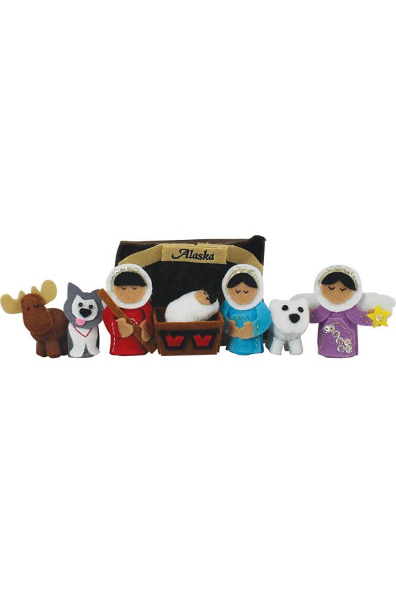 Alaska Felt Nativity 9 Piece Adorable Small Set