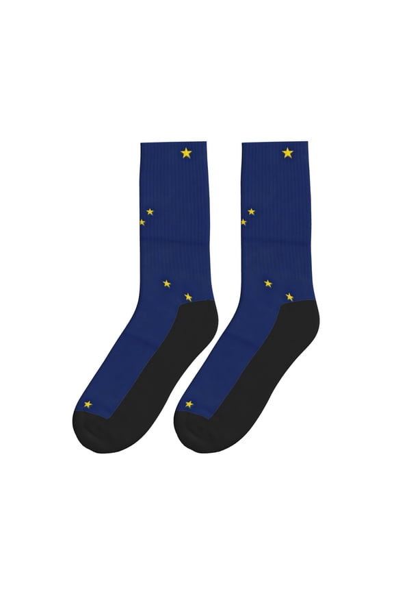 Alaska Flag Colorful Athletic Crew Novelty Socks For Men Women