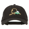 thumbnail image 1 of Alaska Forget Me Not with Map Embroidered Unstructured Washed Cap - Black OSFM, 1 of 5