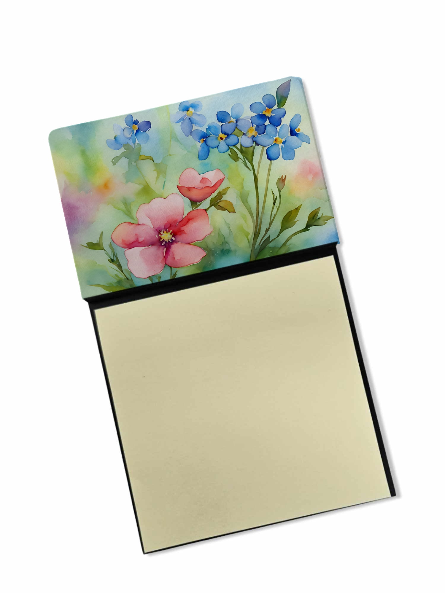 Alaska Forget-me-nots in Watercolor Sticky Note Holder 3.25 in x 5.25 in