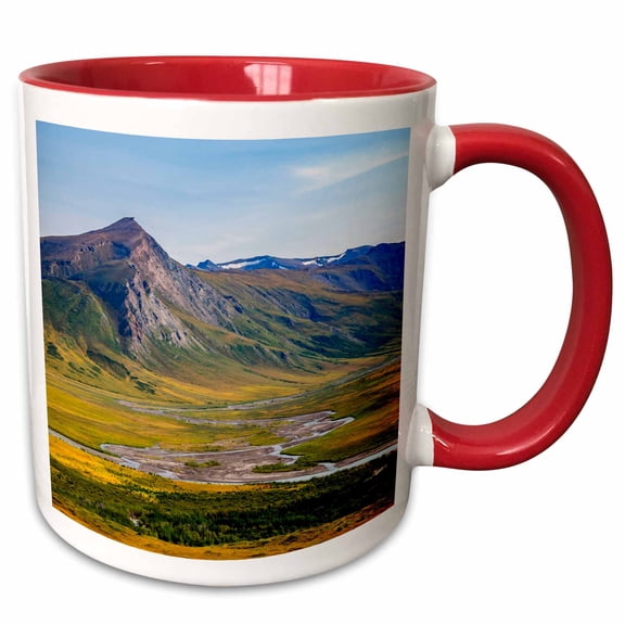 3drose, Alaska, Gates of the Arctic National Park, Noatak and Igning Rivers., 11oz Two-tone Red Mug