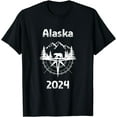 Alaska Holiday 2024 USA Vacation Compass Cotton TShirt