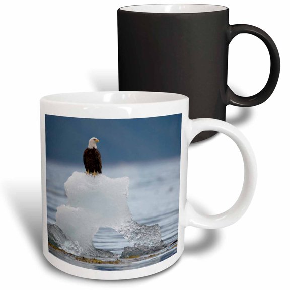 3drose, Alaska, Holkham Bay, Bald Eagle on Iceberg - Us02 Pso0717 - Paul Souders, 11oz Magic Transforming Mug