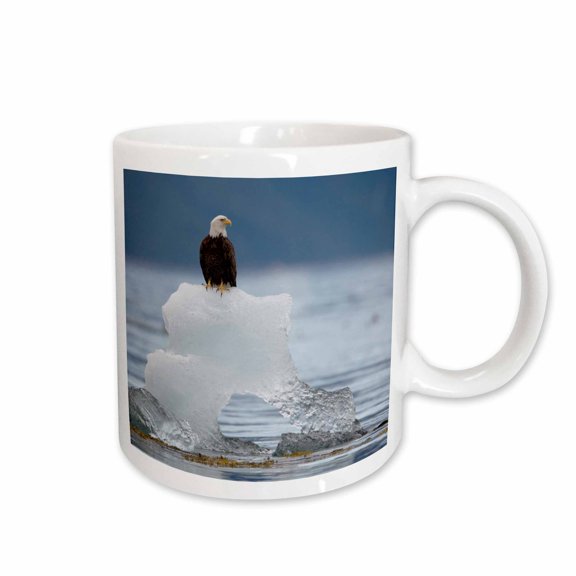 3drose, Alaska, Holkham Bay, Bald Eagle on Iceberg - Us02 Pso0717 - Paul Souders, 11oz Mug