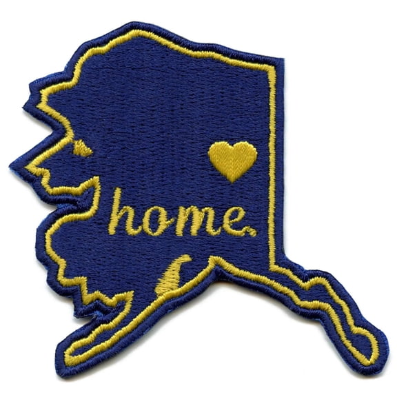 Alaska Home State Patch Heart Travel Memory Embroidered Iron On
