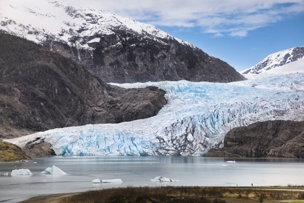 Alaska Juneau Mendenhall Glacier and Coast Mountains Southeast Alaska Summer Canvas Art - Jenna Szerlag Design Pics (38 x 24)