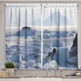 thumbnail image 1 of Alaska Kitchen Curtains, Arctic Winter with Ice Lake Photo from the Northern Part of World Cold Wilderness, Two Panels Drapes with Rod Pocket Room Decor, 55" X 45", White Brown, by Ambesonne, 1 of 3